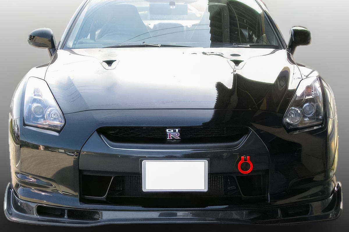 thumbnail image 2 of Xotic Tech Black Tow Hook License Plate Bracket – Fits Nissan 370Z, GT-R R35, Juke – No Drill Mount 2 of 4